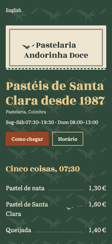 Pastelaria: Pastelaria Andorinha Doce
